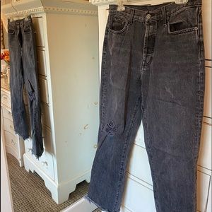 Black Wash Distressed Jeans